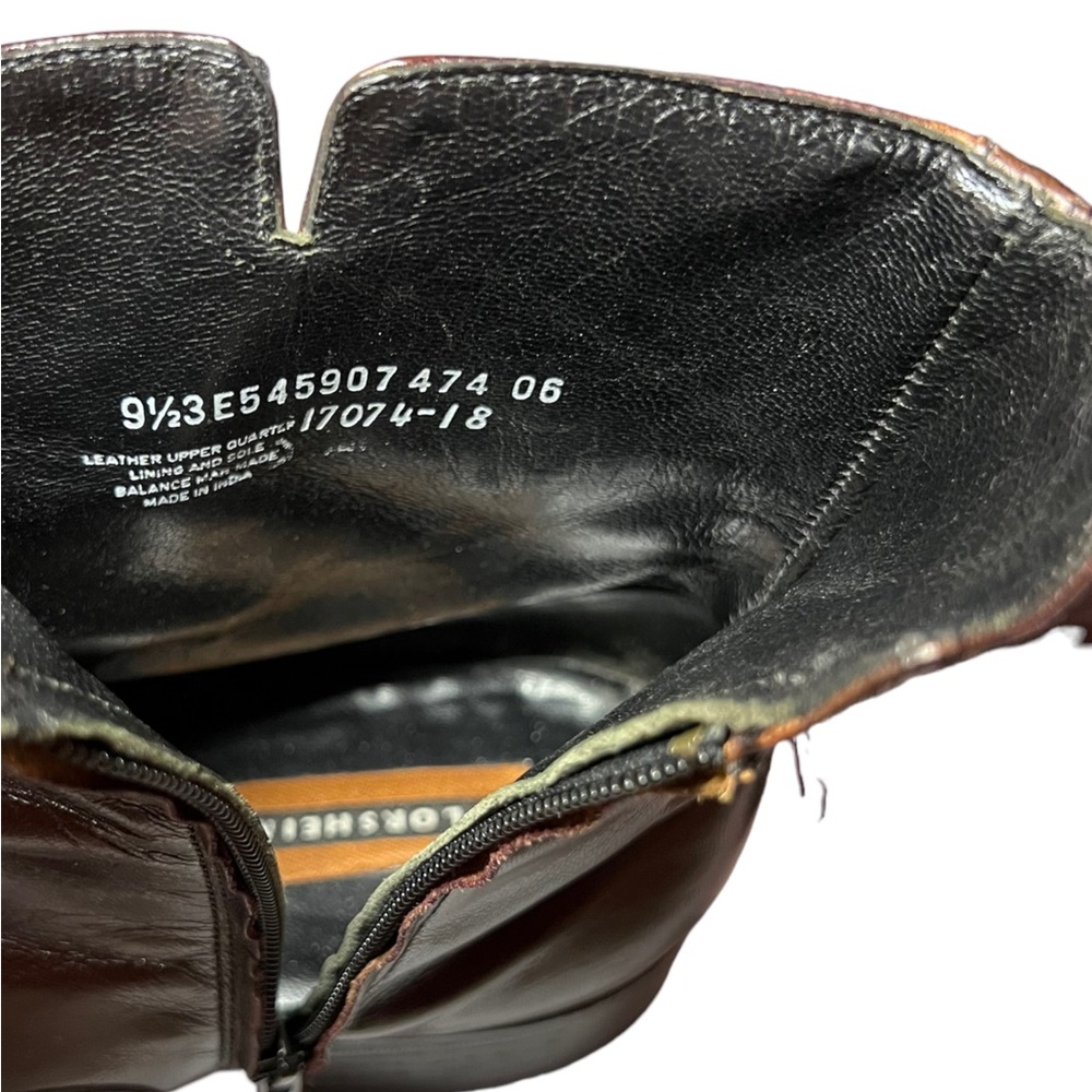 Florsheim Essex Dress Black Cherry Side Zip Ankle Boots Mens Size 9.5 - Picture 6 of 10